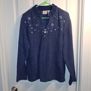 Koret City Blues Vintage Snowflake Pullover Sweater Large